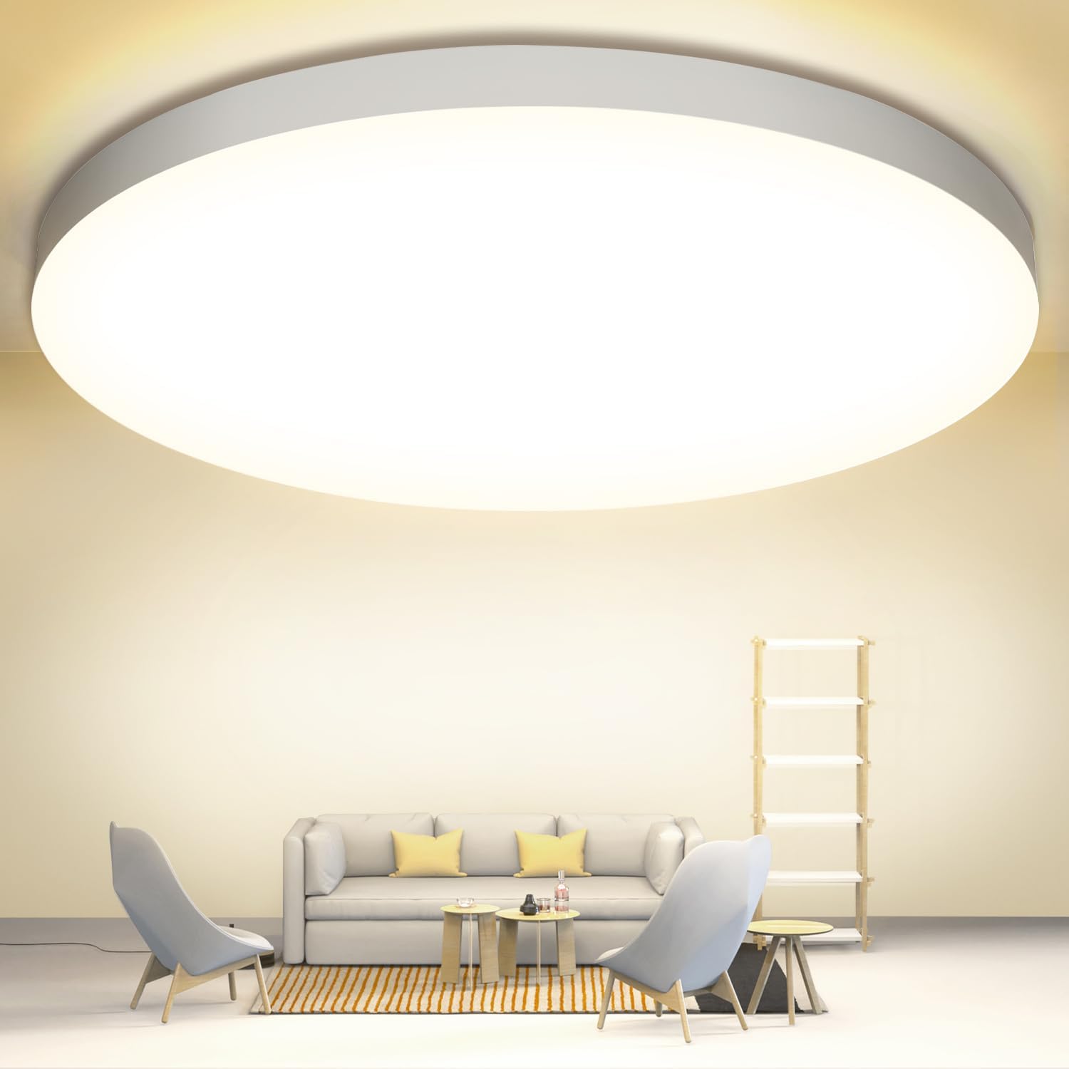 OUILA Plafón LED de Techo, 24W 2000LM 6500K, Lámpara de Techo IP44 Ø28cm, Plafones LED para Techo, Ideal para Dormitorio, Cocina, Pasillo, Baño y Sala